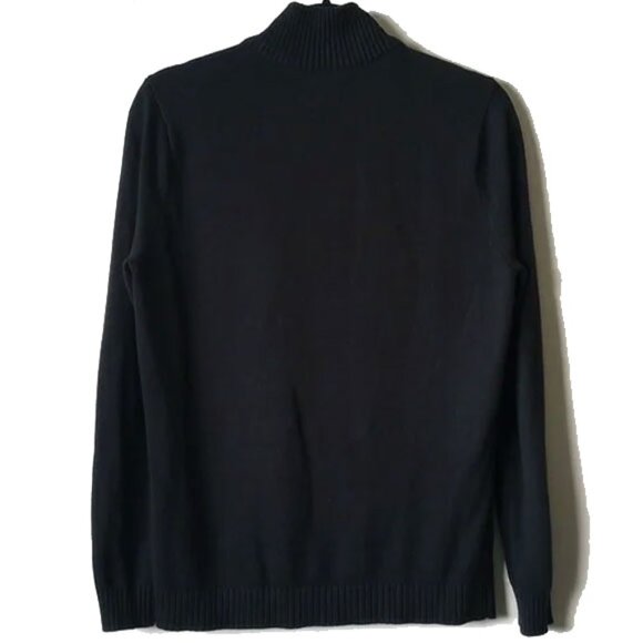 Tesla Half Zip Funnel Neck Sweater XS Black White Embroidered Logo - Picture 2 of 9